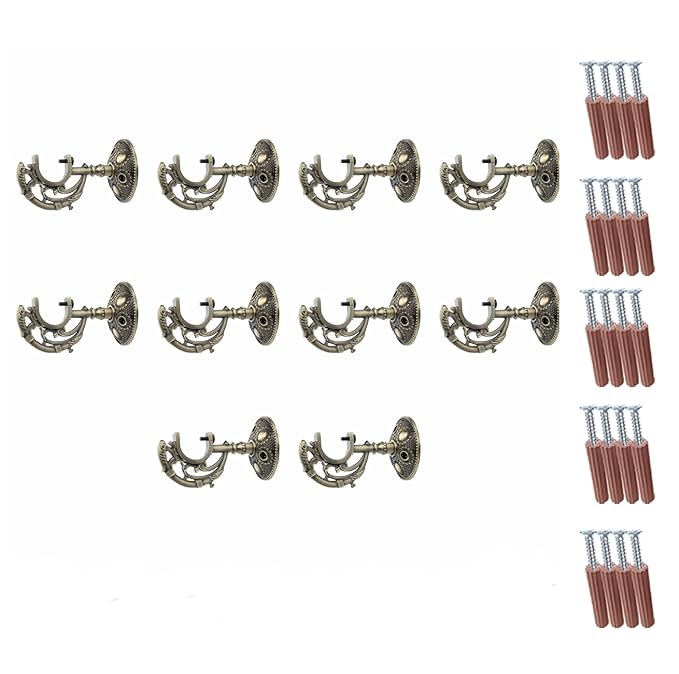 C Shape Aluminium Curtain Support with Fitting Accessories (Antique)