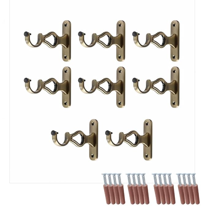 Silver Double Rod Aluminium Curtain Support with Fitting Accessories