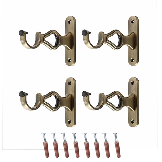 Silver Double Rod Aluminium Curtain Support with Fitting Accessories