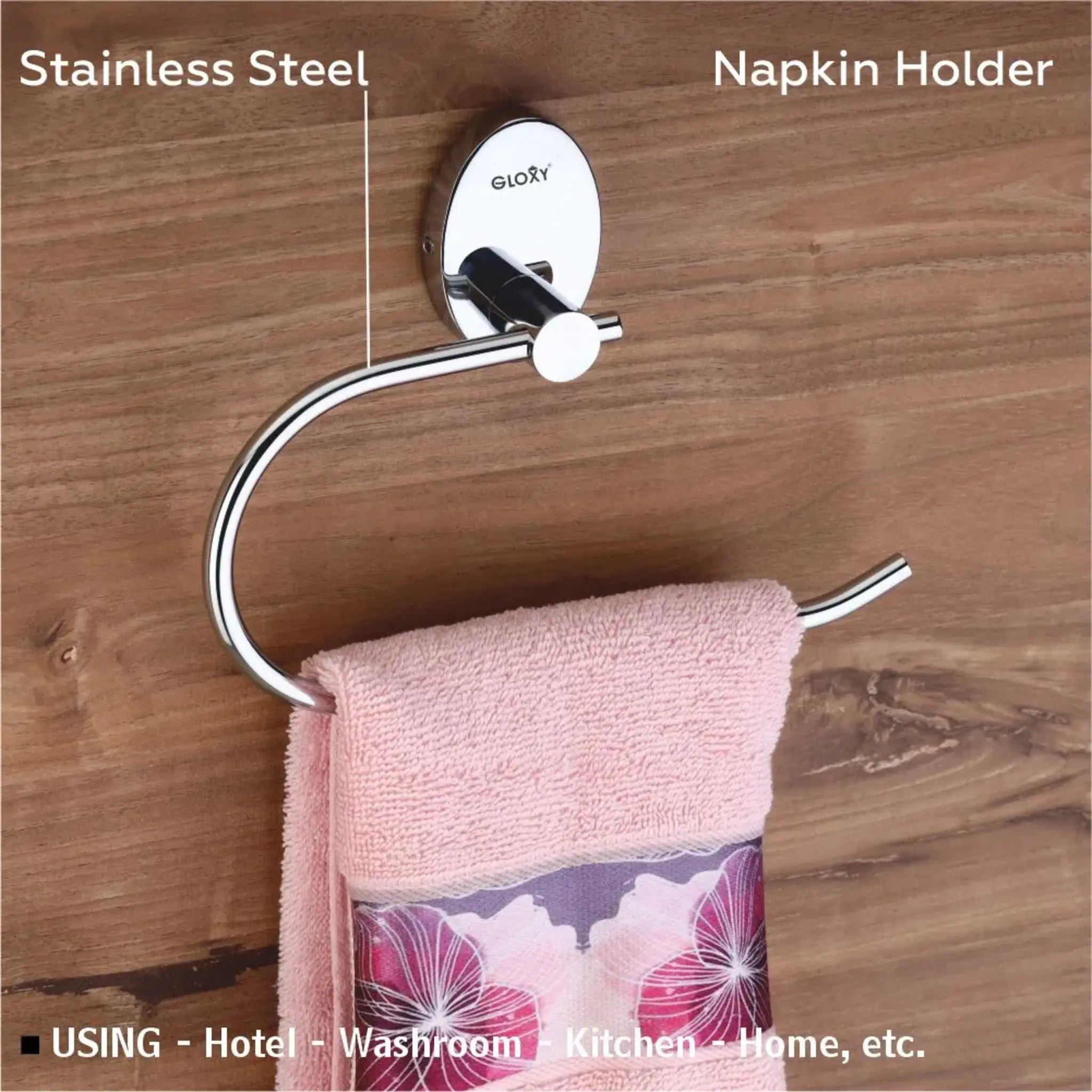 Oval Shape Stainless Steel Napkin Ring by GLOXY®