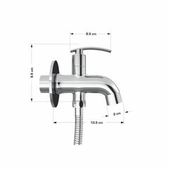 Chrome Finish Brass Two Way Double Handle Faucet Tap Cock Bib