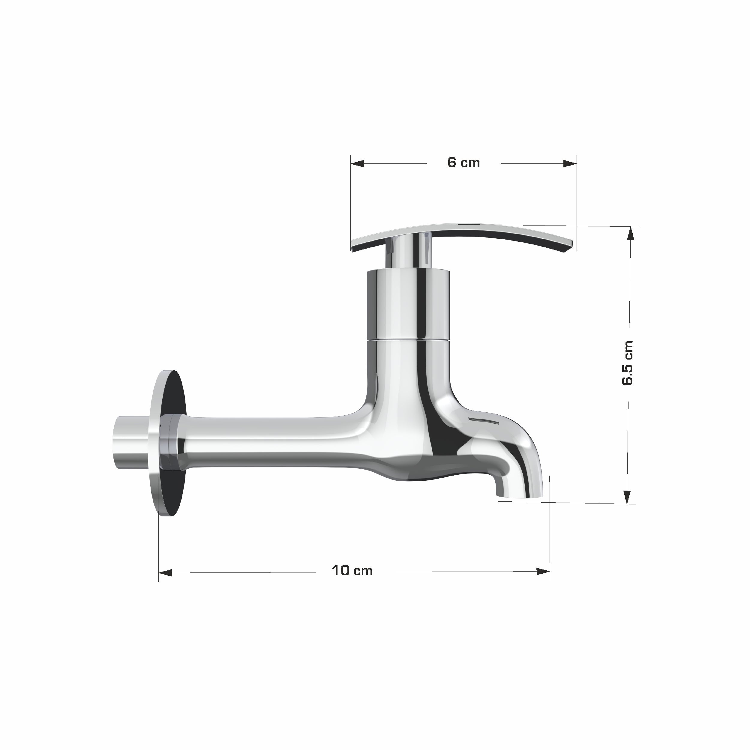 Short Nose Chrome Finish Brass Wall Mount Faucet Water Tap