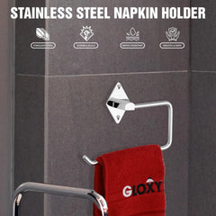 GLOXY Stainless Steel Napkin Holder Stand for Washbasin Towel Ring Bathroom Accessories SS304