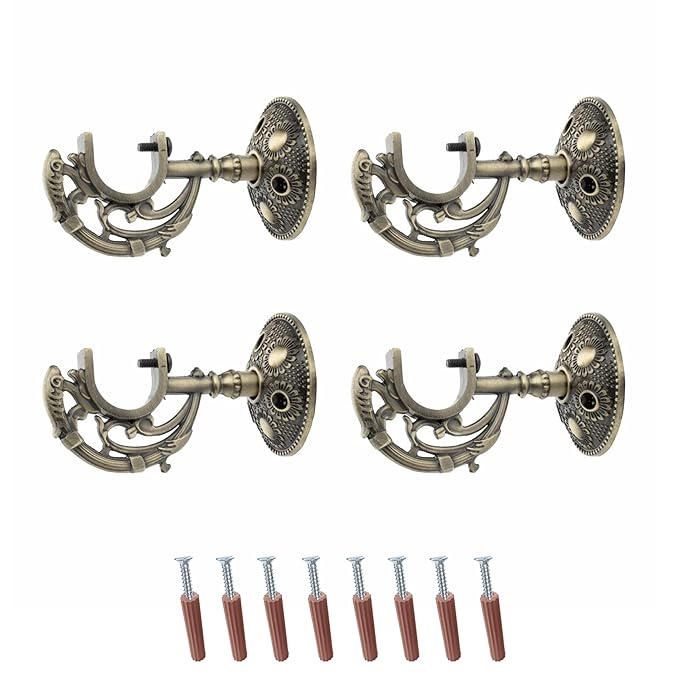 C Shape Aluminium Curtain Support with Fitting Accessories (Antique)