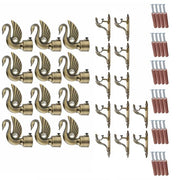 Gloxy Swan Bird Shape Aluminium Curtain Rod Finials with Support– Antique