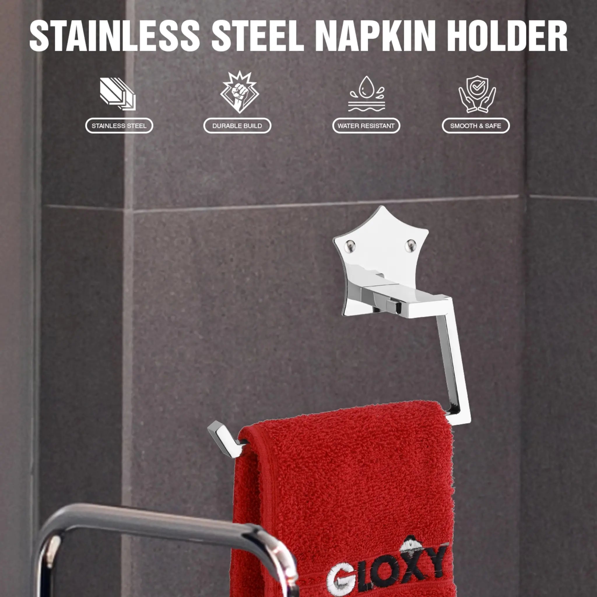 Stainless Steel Napkin Holder Stand for Kitchen and Bathroom SS304- by GLOXY®