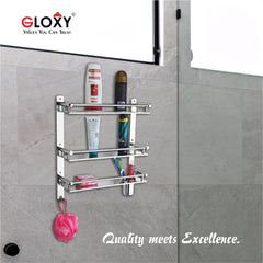 Stainless Steel 3-Layer Multipurpose Bathroom Shelf