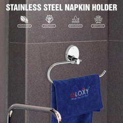 Oval Shape Stainless Steel SS202 Napkin Holder (19 X 7 X 11.5 Centimeters, Silver)-by GLOXY®