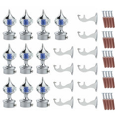 Blue Single Diamond Aluminium Curtain Bracket with Talwar Support