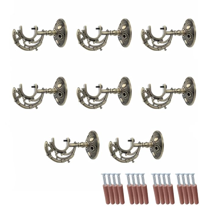 C Shape Aluminium Curtain Support with Fitting Accessories (Antique)