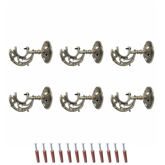 C Shape Aluminium Curtain Support with Fitting Accessories (Antique)