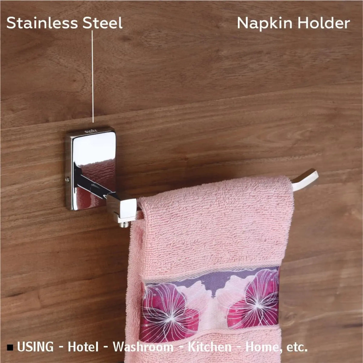 Square Shape Stainless Steel Napkin Ring - by GLOXY®