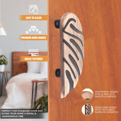 GLOXY Aluminium  Leaf Shape Door Handles for Main Door Handle Decorative Push & Pull Door Handle for All The Doors of Houses, Offices, Hotels -Copper Antique Finish