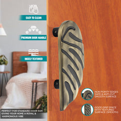 GLOXY Aluminium  Leaf Shape Door Handles for Main Door Handle Decorative Push & Pull Door Handle for All The Doors of Houses, Offices, Hotels -Antique Finish