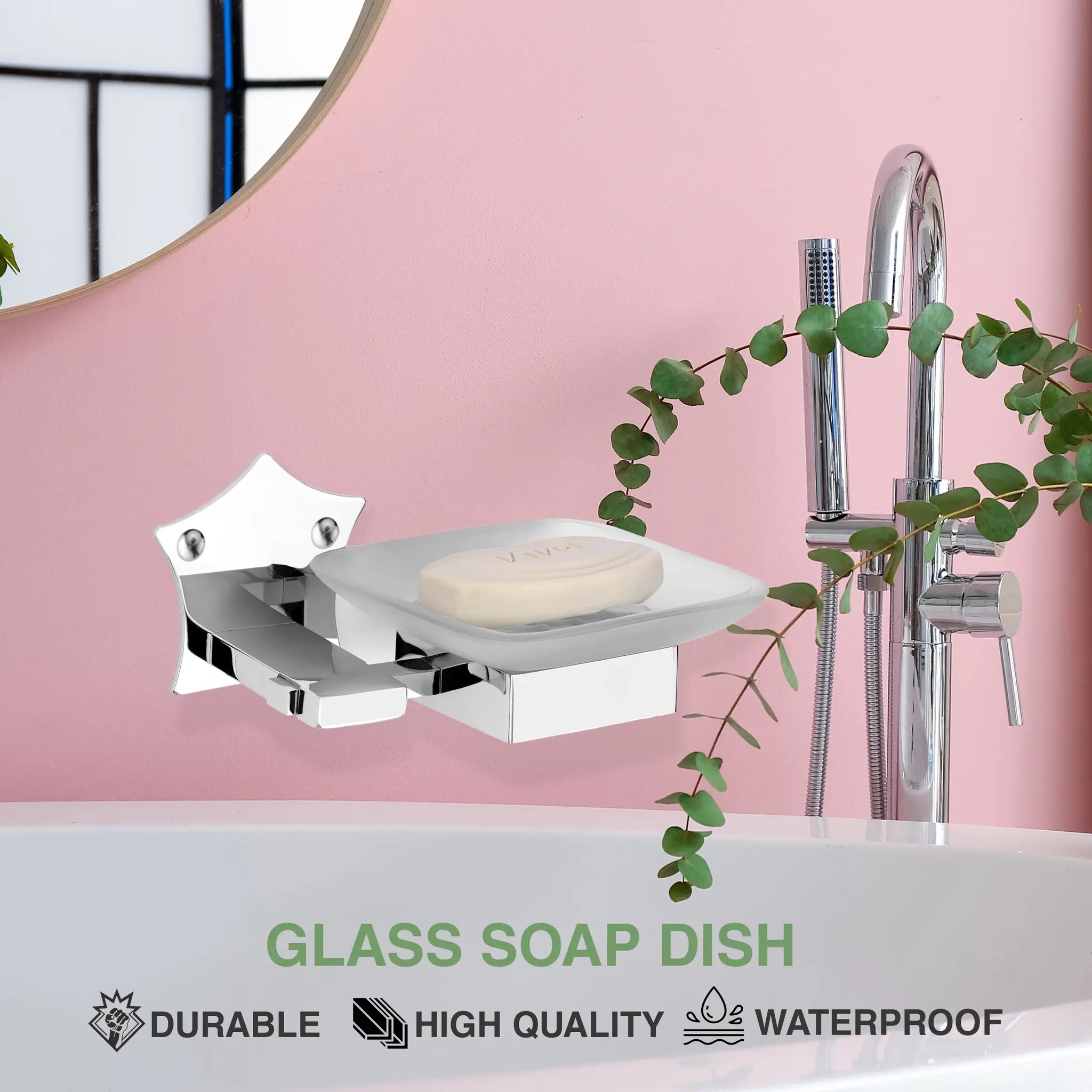 Star Shape Stainless Steel SS304 Single Soap Holder (Silver)-by GLOXY®