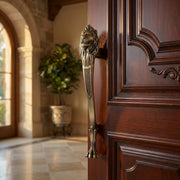 Gloxy Lion Shape Aluminium Antique Door Hardware 15 Inch -Antique Black