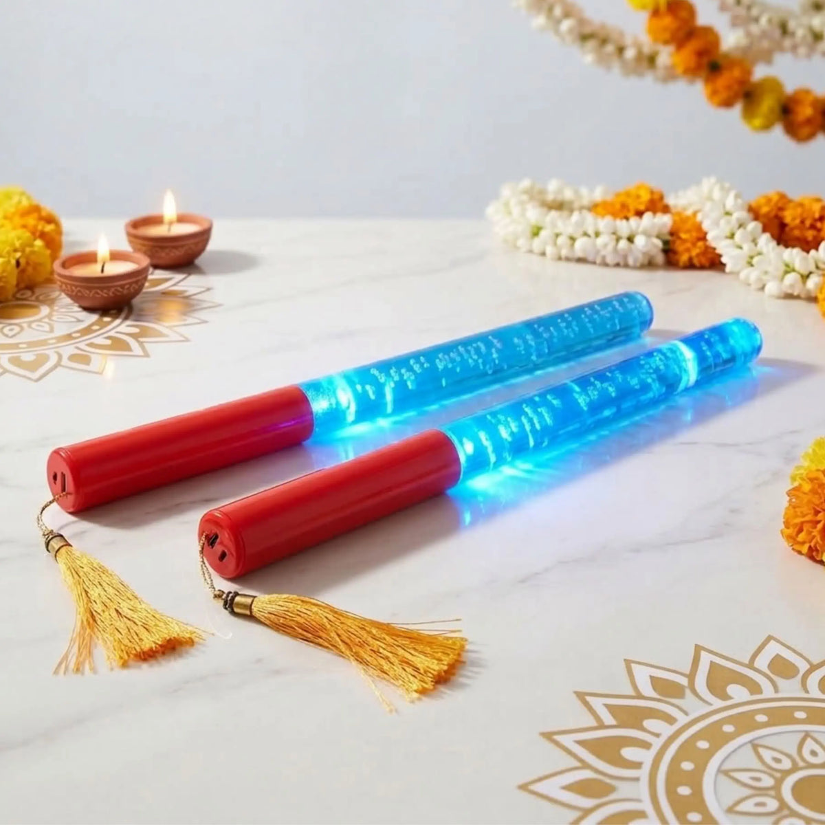 Single Colour LED Dandiya Sticks for Garba & Navratri – Battery Operated Light Up Dandiya | Blue