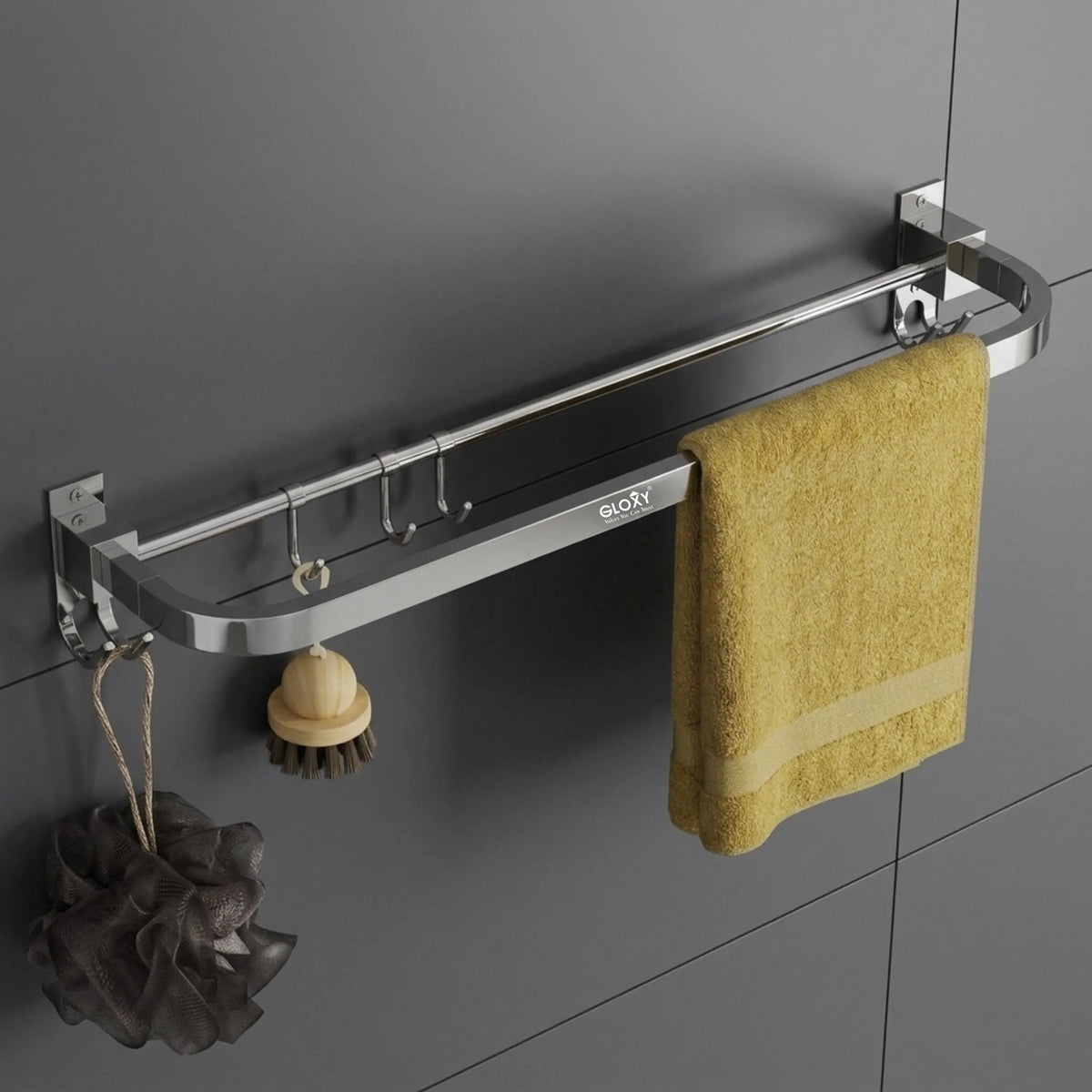 GLOXY Premium SS304 Bathroom Towel Hanger 24 Inch