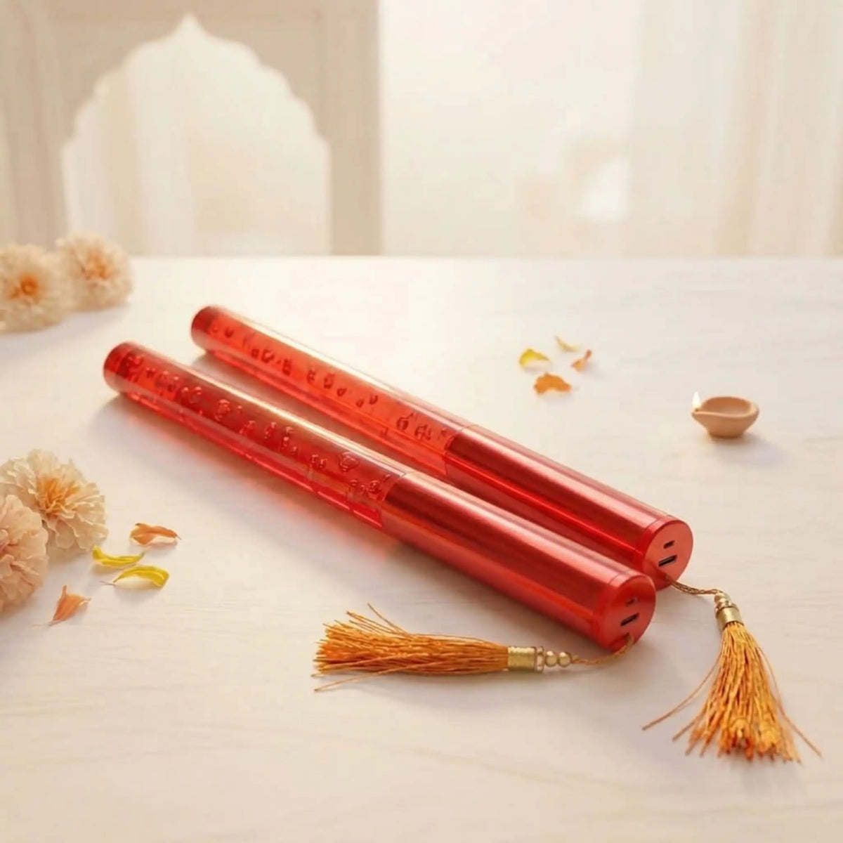 Single Colour LED Dandiya Sticks for Garba & Navratri – Battery Operated Light Up Dandiya | Red