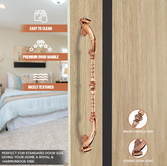 GLOXY Aluminium 20.5 inch Door Handle Decorative Push & Pull Door Handle Knocker with Vintage Antique Classy Look for Glass and Wooden Door