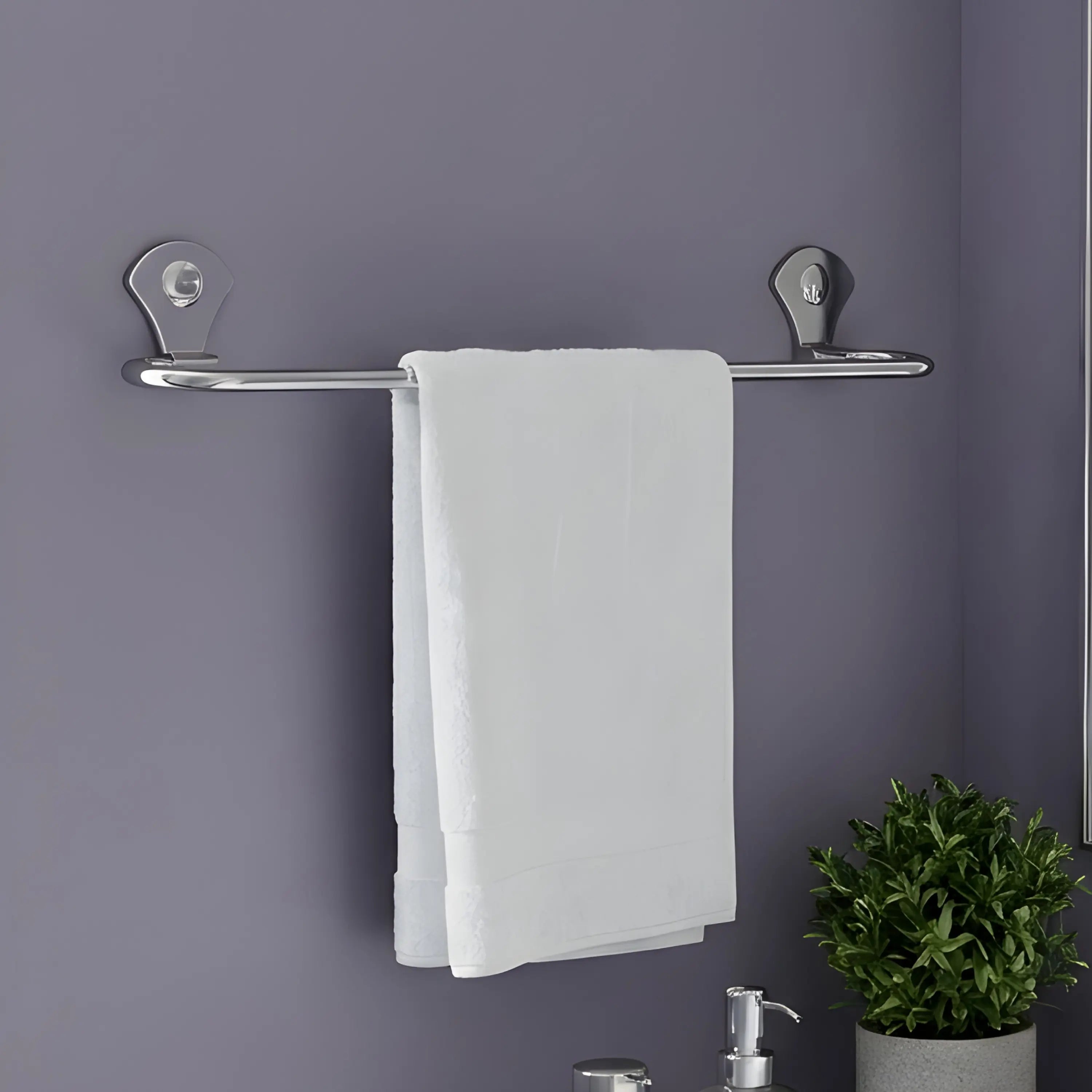 Gloxy Flower Shape Stainless Steel Chrome Finish Round Towel Rod for Bathroom -24 Inch