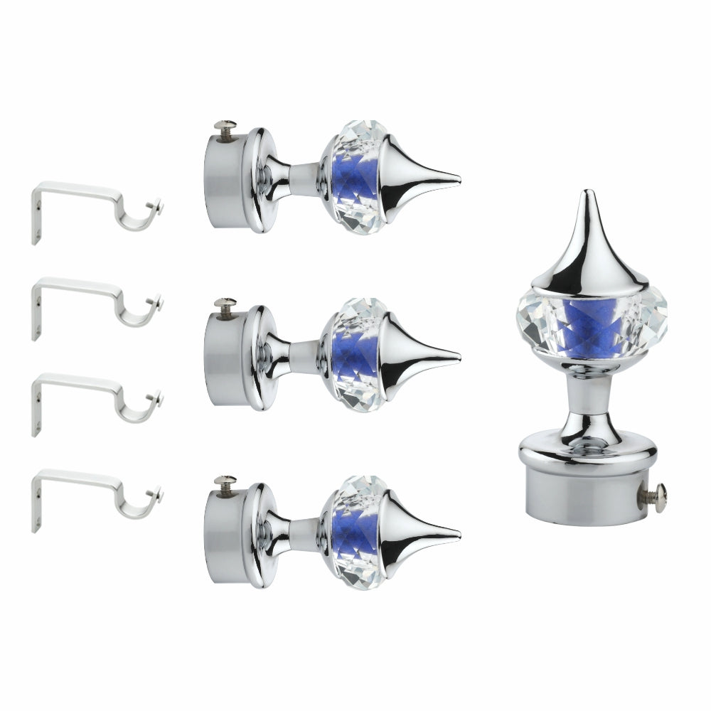 Blue Single Diamond Aluminium Curtain Bracket with Support
