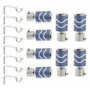 2 Line Aluminium Curtain Bracket with Support(Blue)