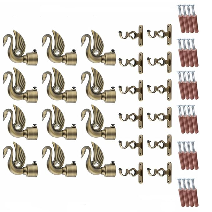 Swan Bird Shape Aluminium Curtain Bracket with Cherry Support(Antique)