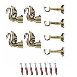 Swan Bird Shape Aluminium Curtain Bracket with L Support(Antique)