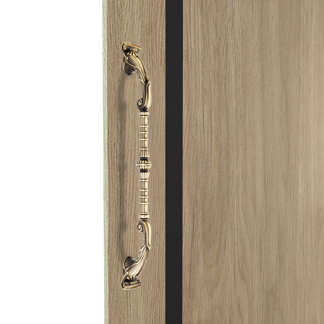 Flower Shape Aluminum Push & Pull Vintage Main Door Handle (20.5 inch) -by GLOXY®