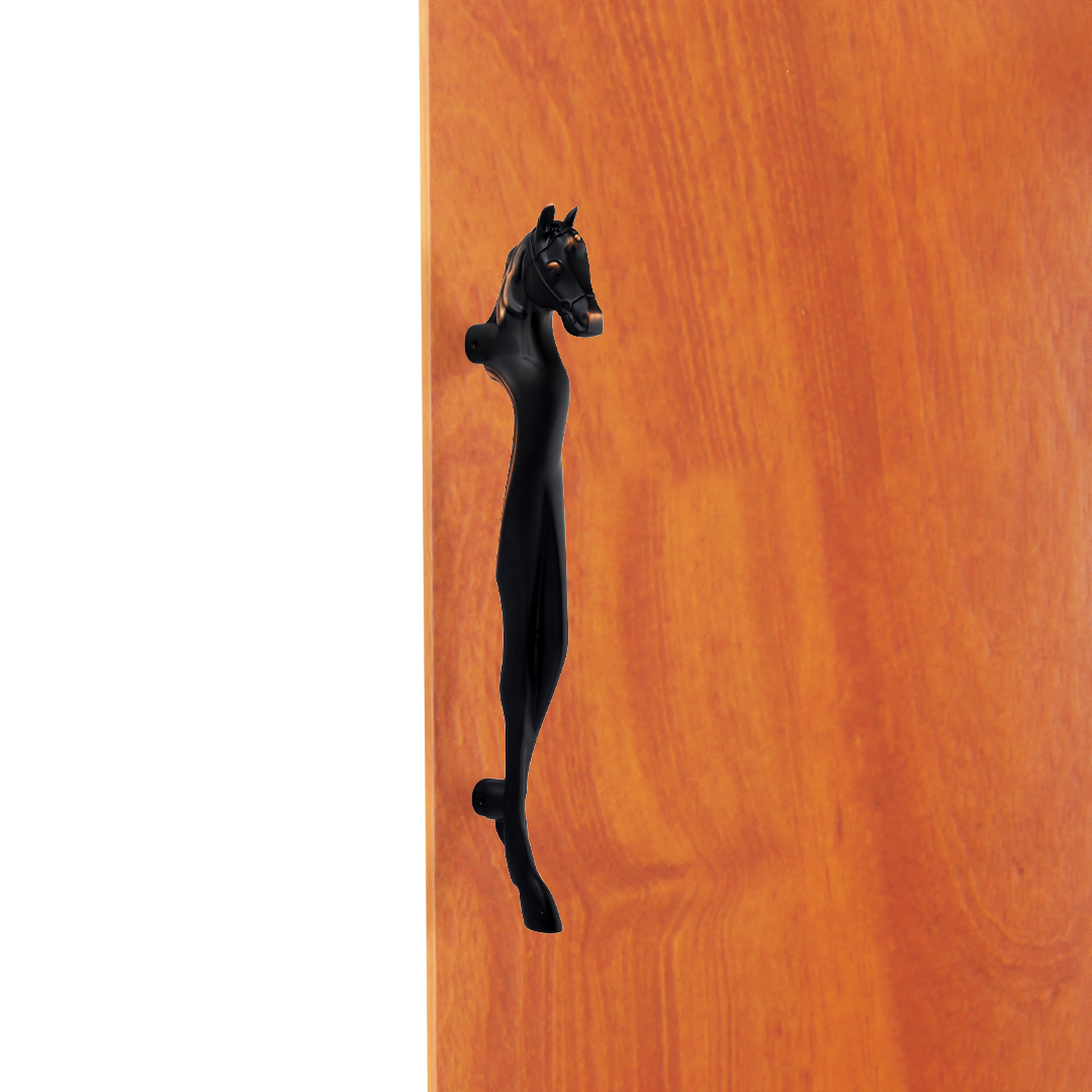 Black colour Horse Shape Aluminum Push & Pull Vintage Main Door Handle