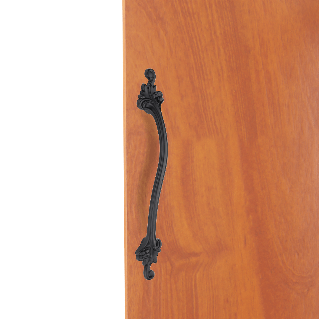 GLOXY Aluminium 14 Inch Flower Design Door Handles for Main Door Handle Decorative Push & Pull Handle for Glass & Wooden Door for All The Doors of Houses, Offices, Hotels-Black Finish
