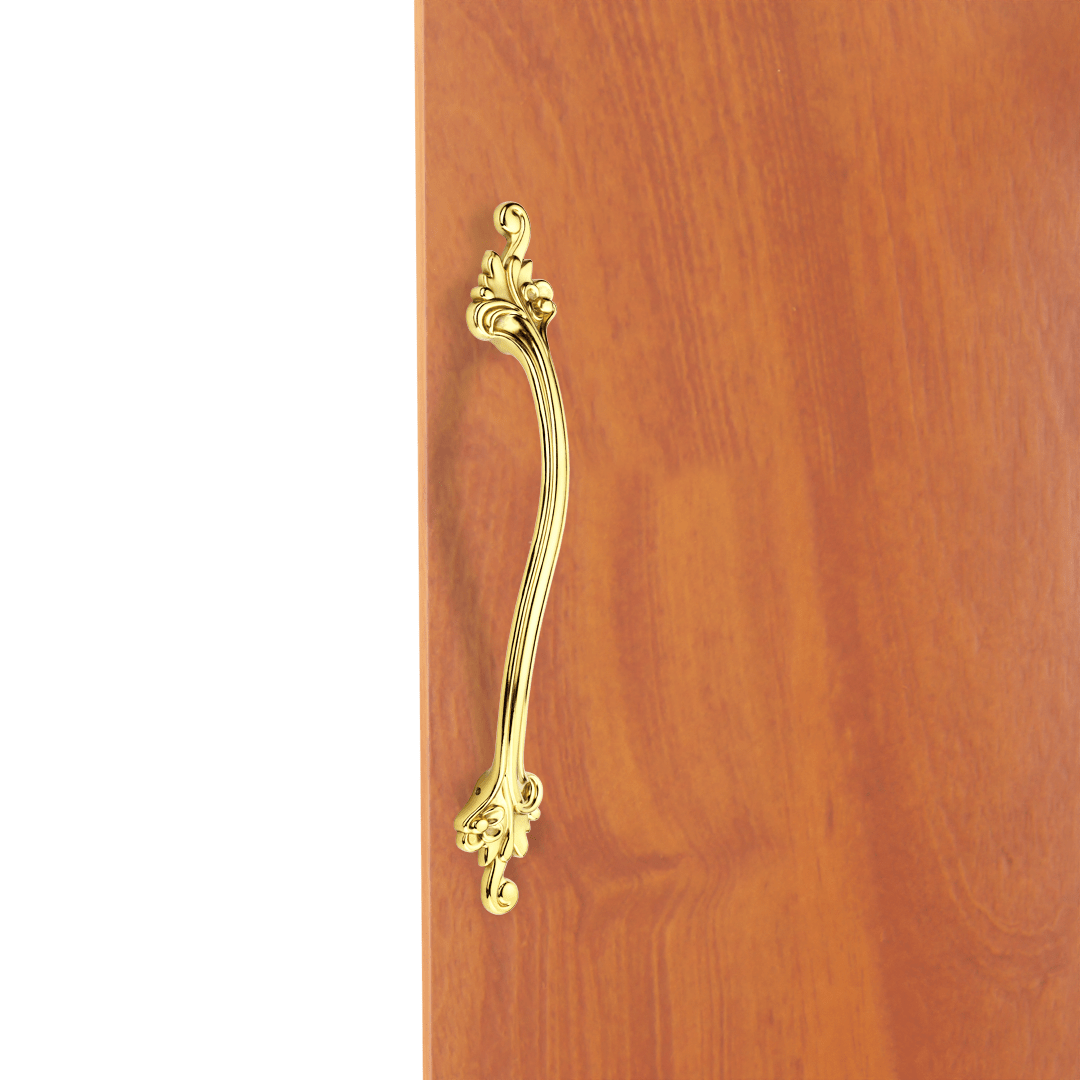 GLOXY Aluminium Flower Design Door Handles for Main Door Handle Wooden & Glass Door Push & Pull Door Handle for Door All The Doors of Offices, Hotels -Gold Finish