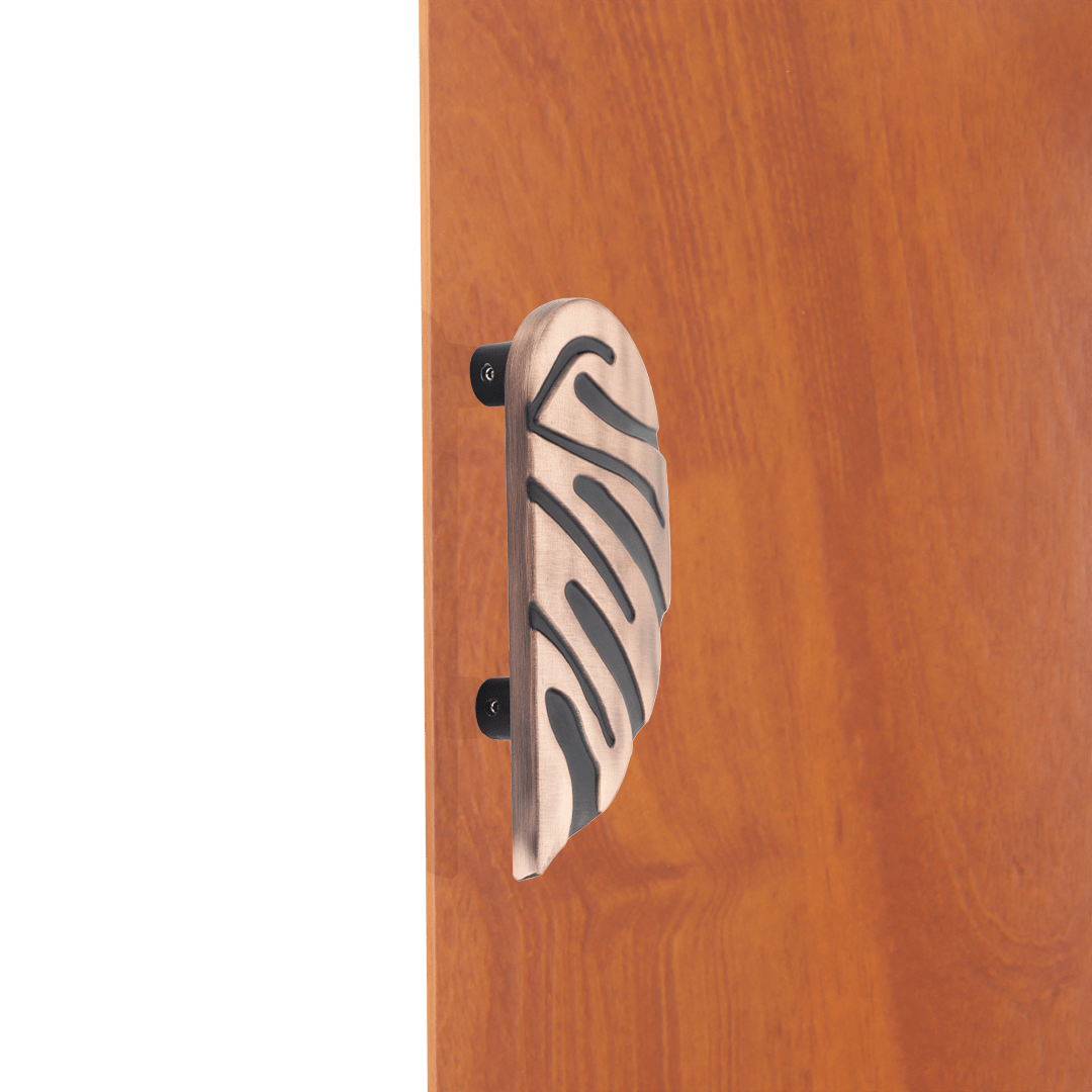 gloxy aluminium leaf door handle 6.5 inch antique copper