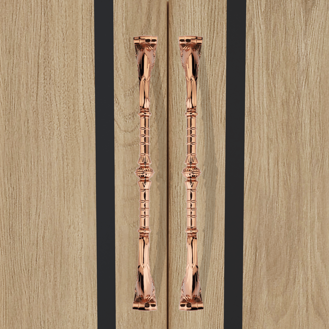 GLOXY Aluminium 20.5 inch Door Handle Decorative Push & Pull Door Handle Knocker with Vintage Antique Classy Look for Glass and Wooden Door