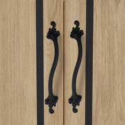 GLOXY Aluminium 14 Inch Flower Design Door Handles for Main Door Handle Decorative Push & Pull Handle for Glass & Wooden Door for All The Doors of Houses, Offices, Hotels-Black Finish