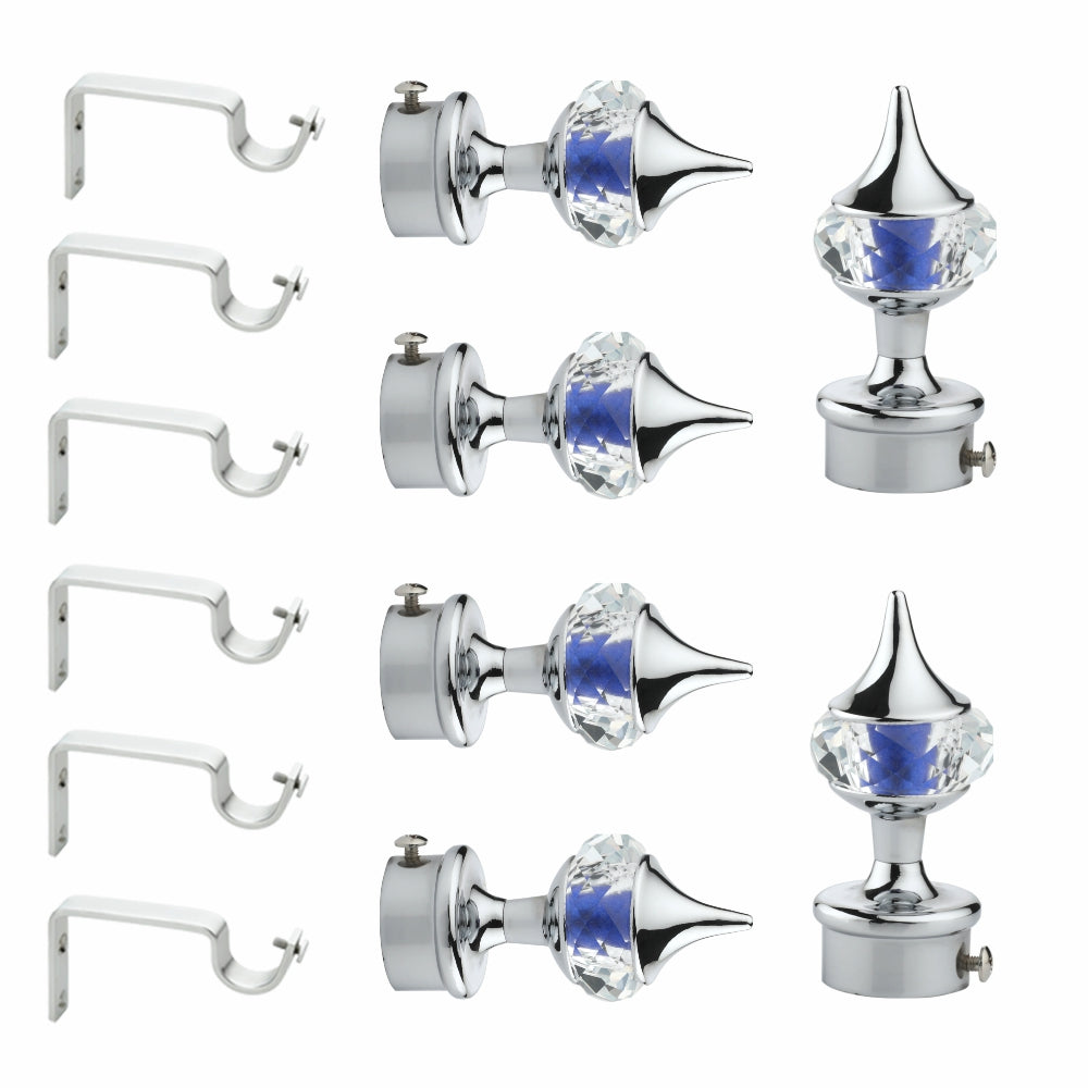 Blue Single Diamond Aluminium Curtain Bracket with Support