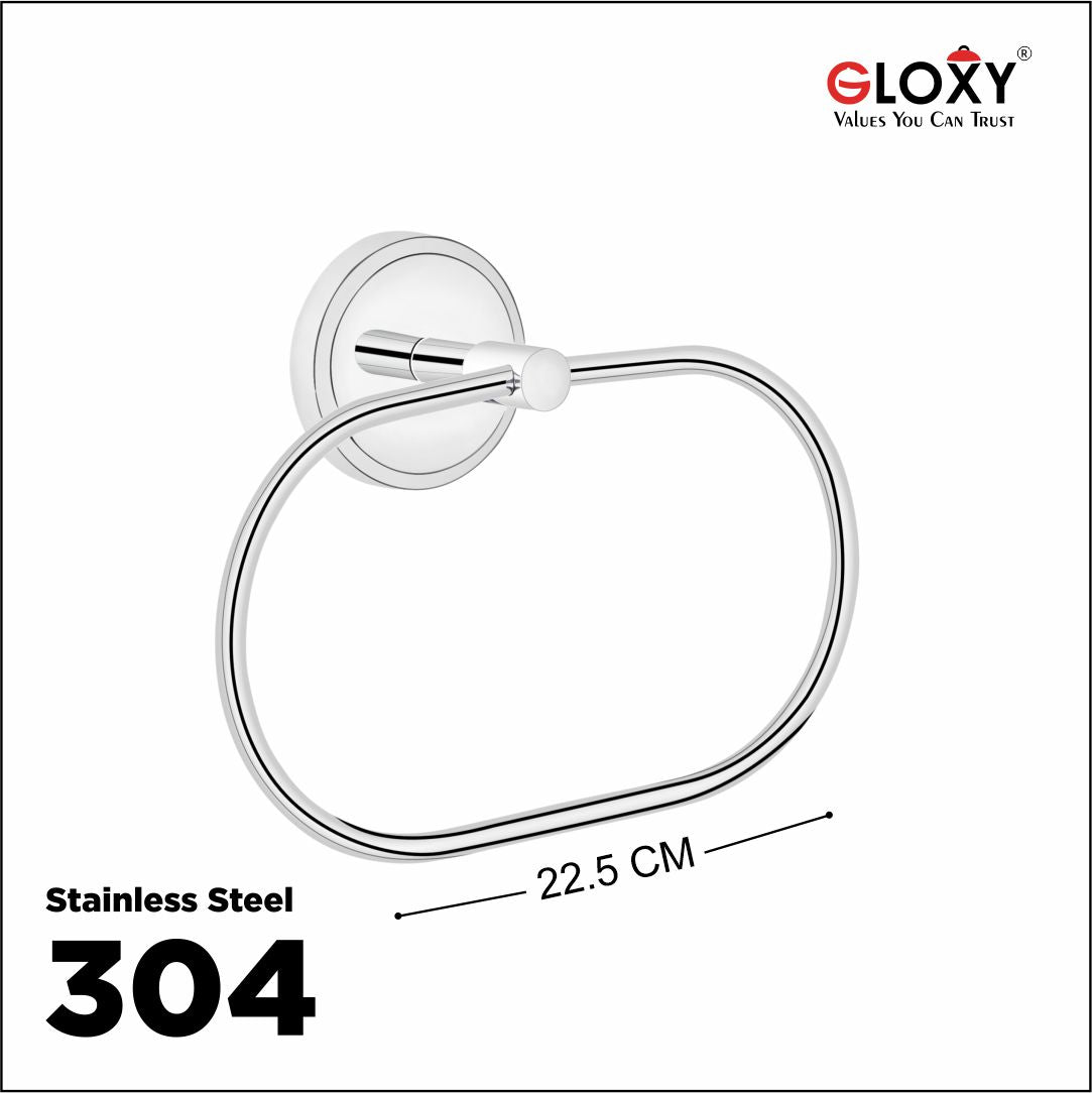 Round Shape Stainless Steel Silver Towel Ring
