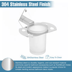 CROSA Shape Stainless Steel SS304 Toothbrush Holder (Silver)-by GLOXY®