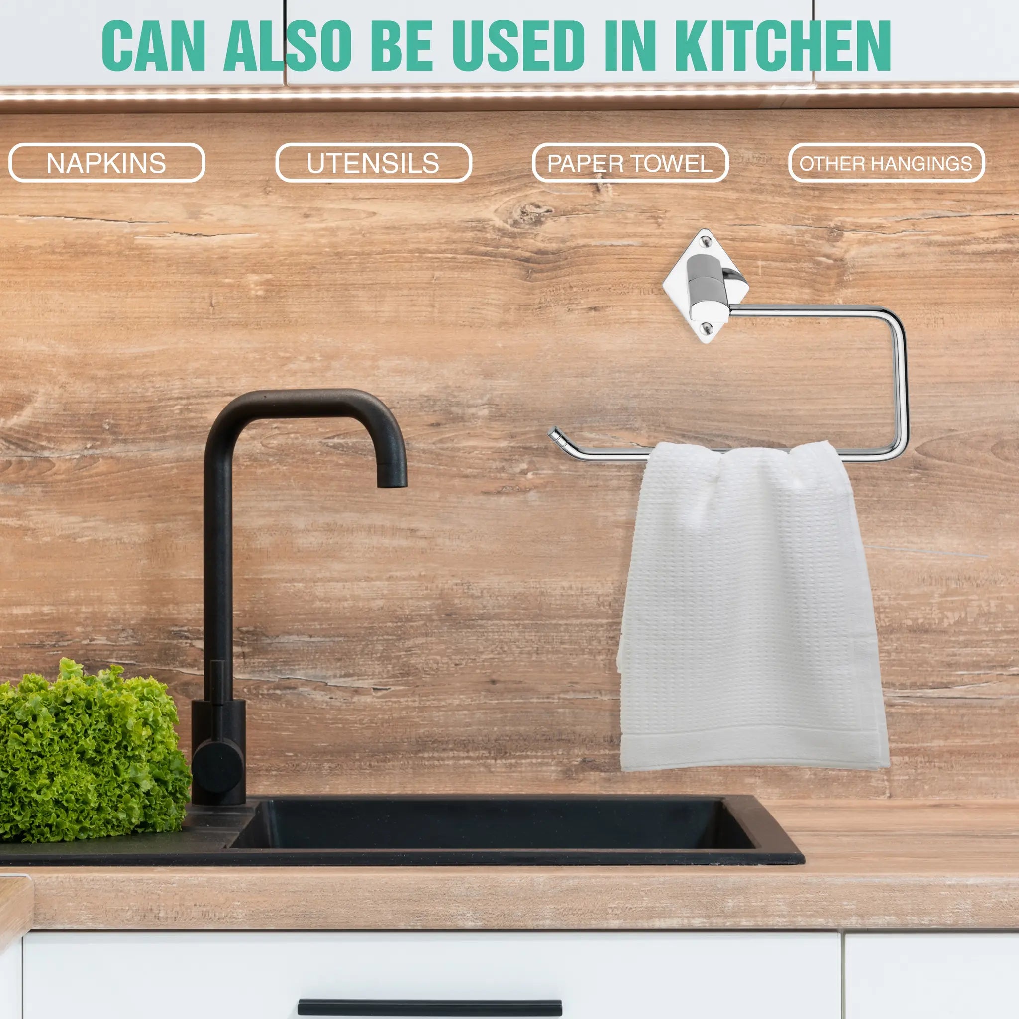 GLOXY Stainless Steel Napkin Holder Stand for Washbasin Towel Ring Bathroom Accessories SS304