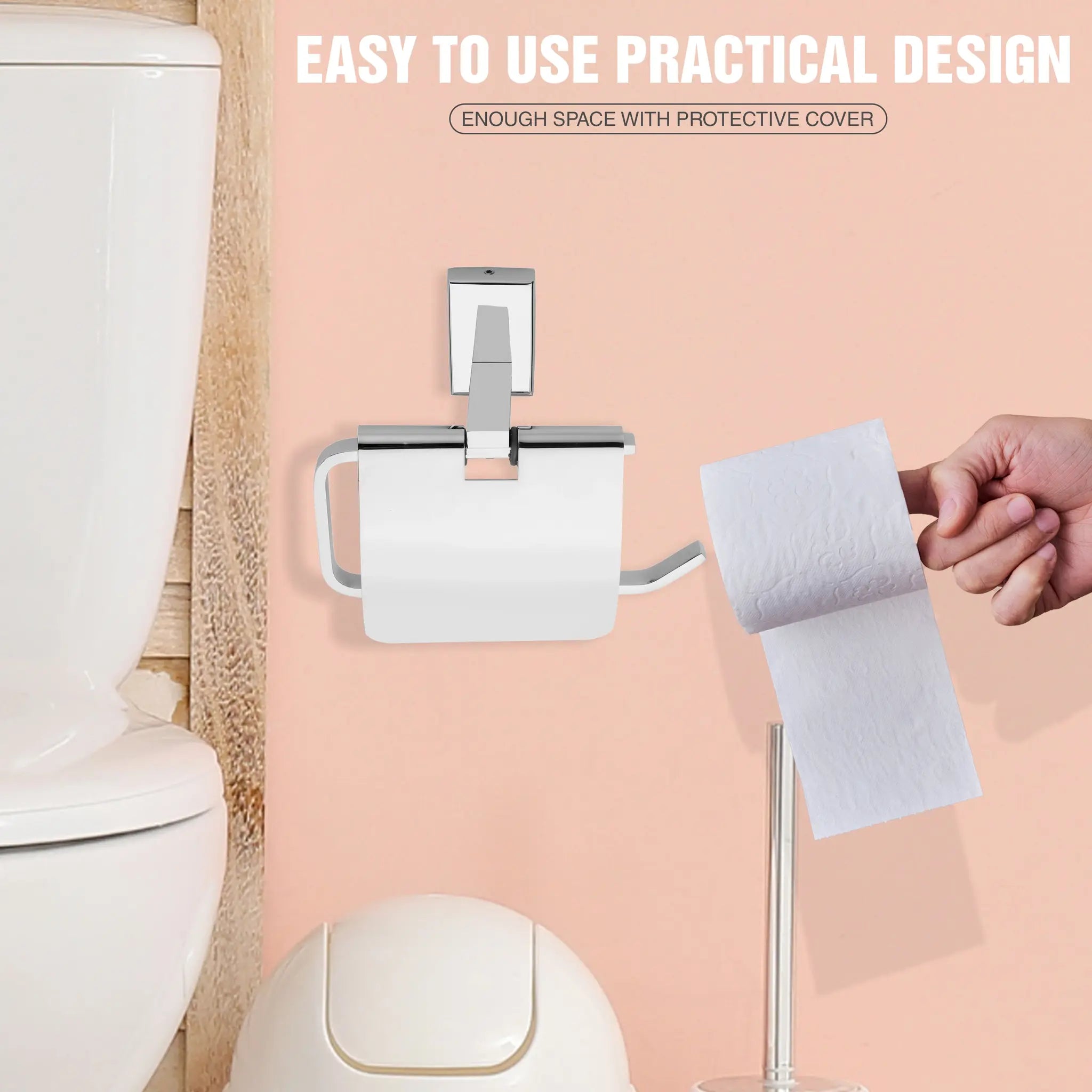 Jeta Shape Stainless Steel SS304 Toilet Paper Holder Tissue Roll 19 X 7 Centimeters, Silver)-by GLOXY®