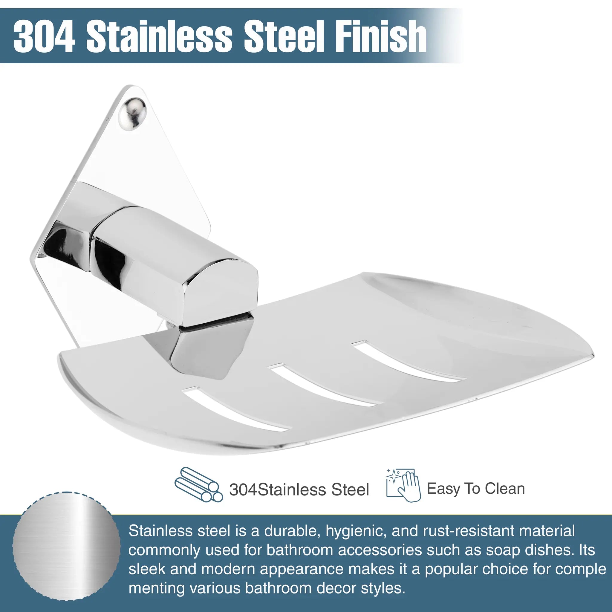 Corsa Shape Stainless Steel SS304 Soap Holder (Silver)-by GLOXY®