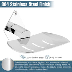 Corsa Shape Stainless Steel SS304 Soap Holder (Silver)-by GLOXY®
