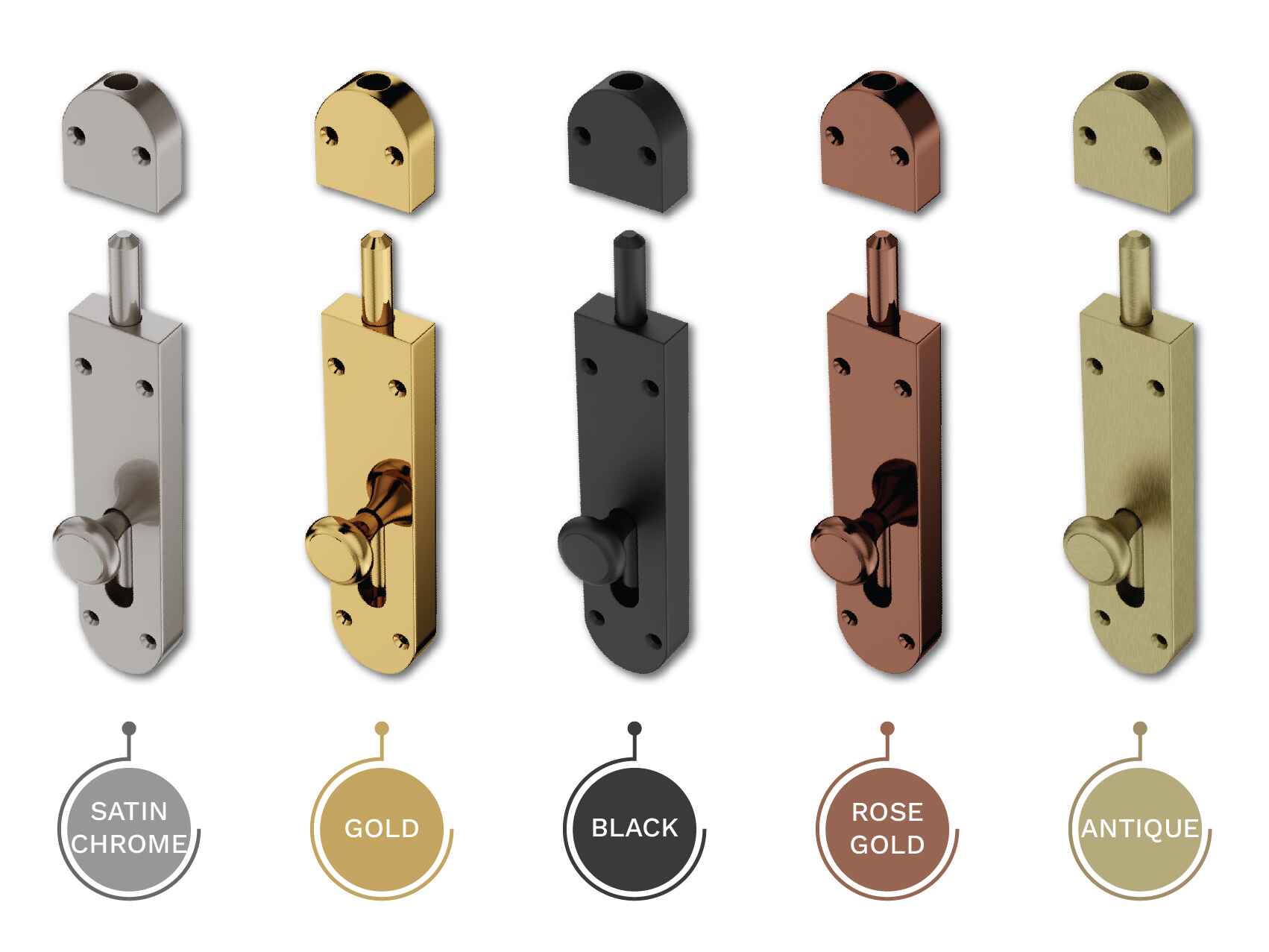 GLOXY Brass Door Lock for Balcony Store Room Door Lock, Mortise Keyless Handle Set with Brass Baby Latch for Home,Office,Hotel | Rose Gold & Black Finish (2 Years Warranty, Pack of 1)