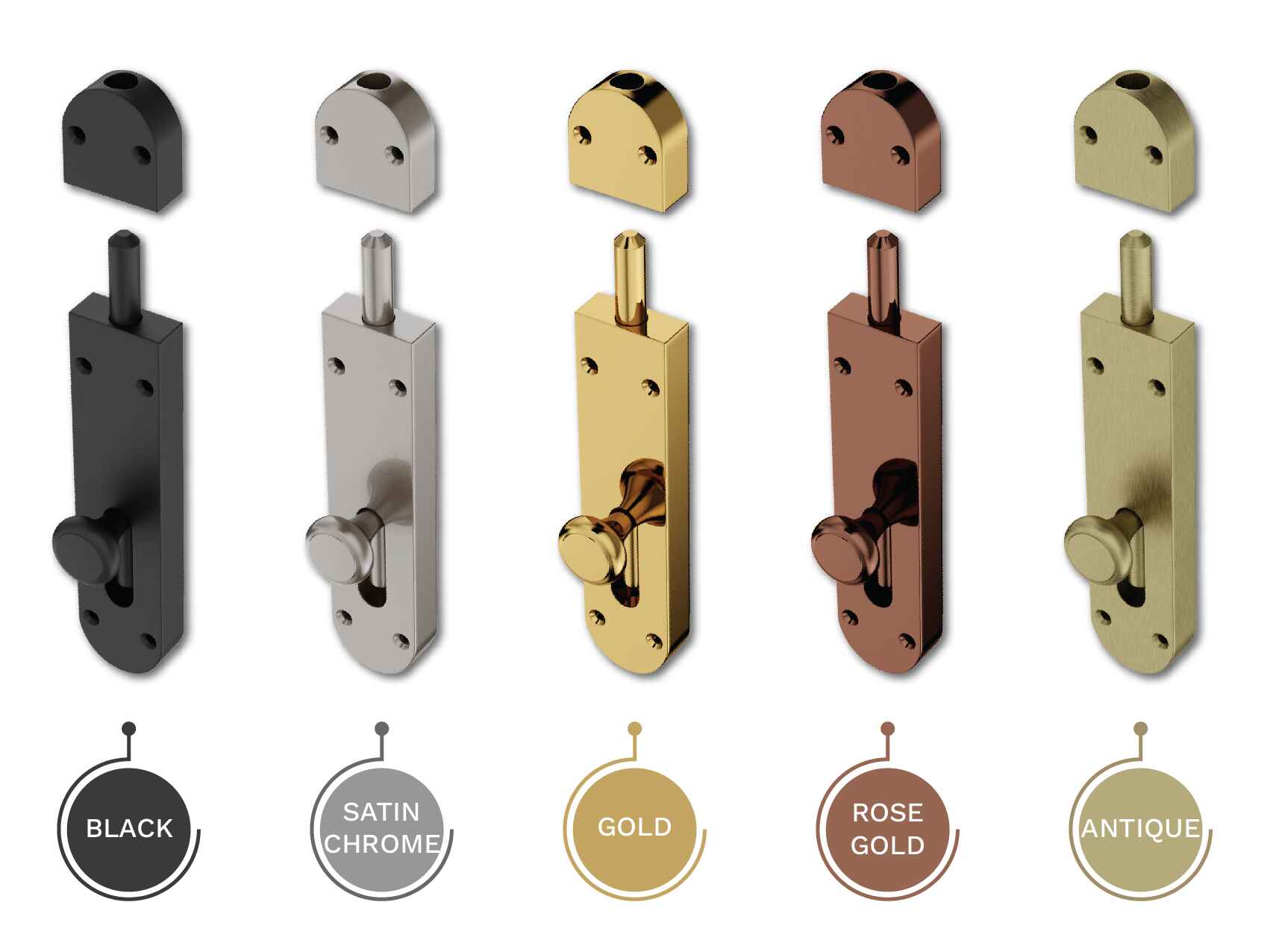 GLOXY Brass Door Lock for Balcony Store Room Door Lock, Mortise Keyless Handle Set with Brass Baby Latch for Home,Office,Hotel | Gold & Black Finish (2 Years Warranty, Pack of 1)