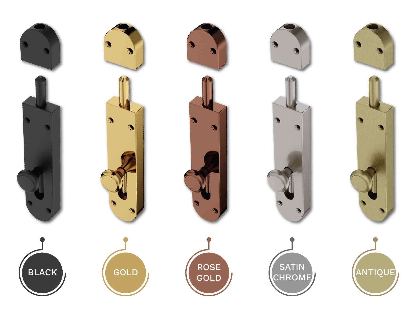 GLOXY Brass Door Lock for Balcony Store Room Door Lock, Mortise Keyless Handle Set with Brass Baby Latch for Home,Office,Hotel | Rose Gold & Black Finish (2 Years Warranty, Pack of 1)