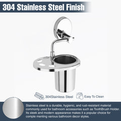 Stainless Steel Silver Toothbrush Holder