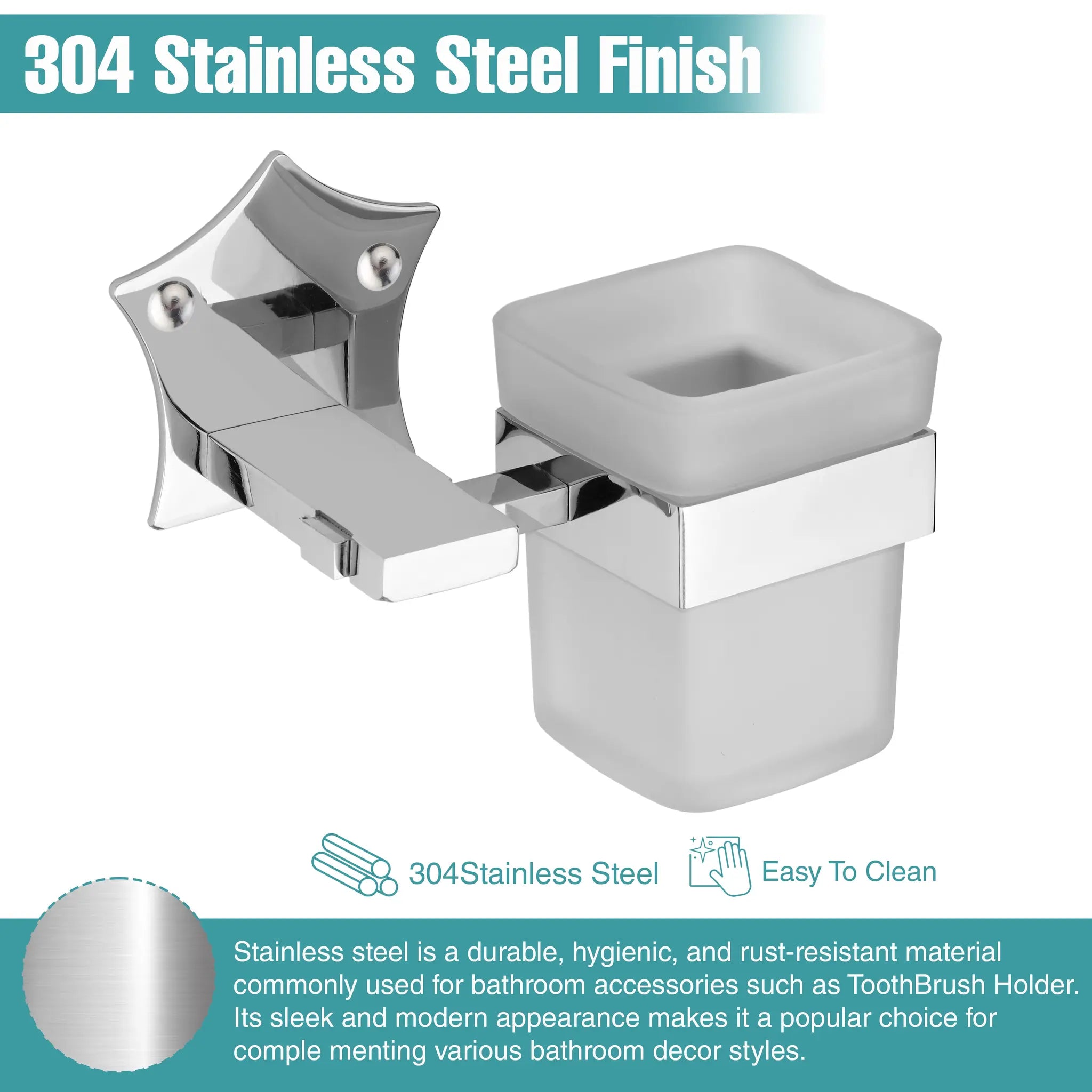 Gloxy Star Shape Stainless Steel Chrome Finish Tumbler Holder