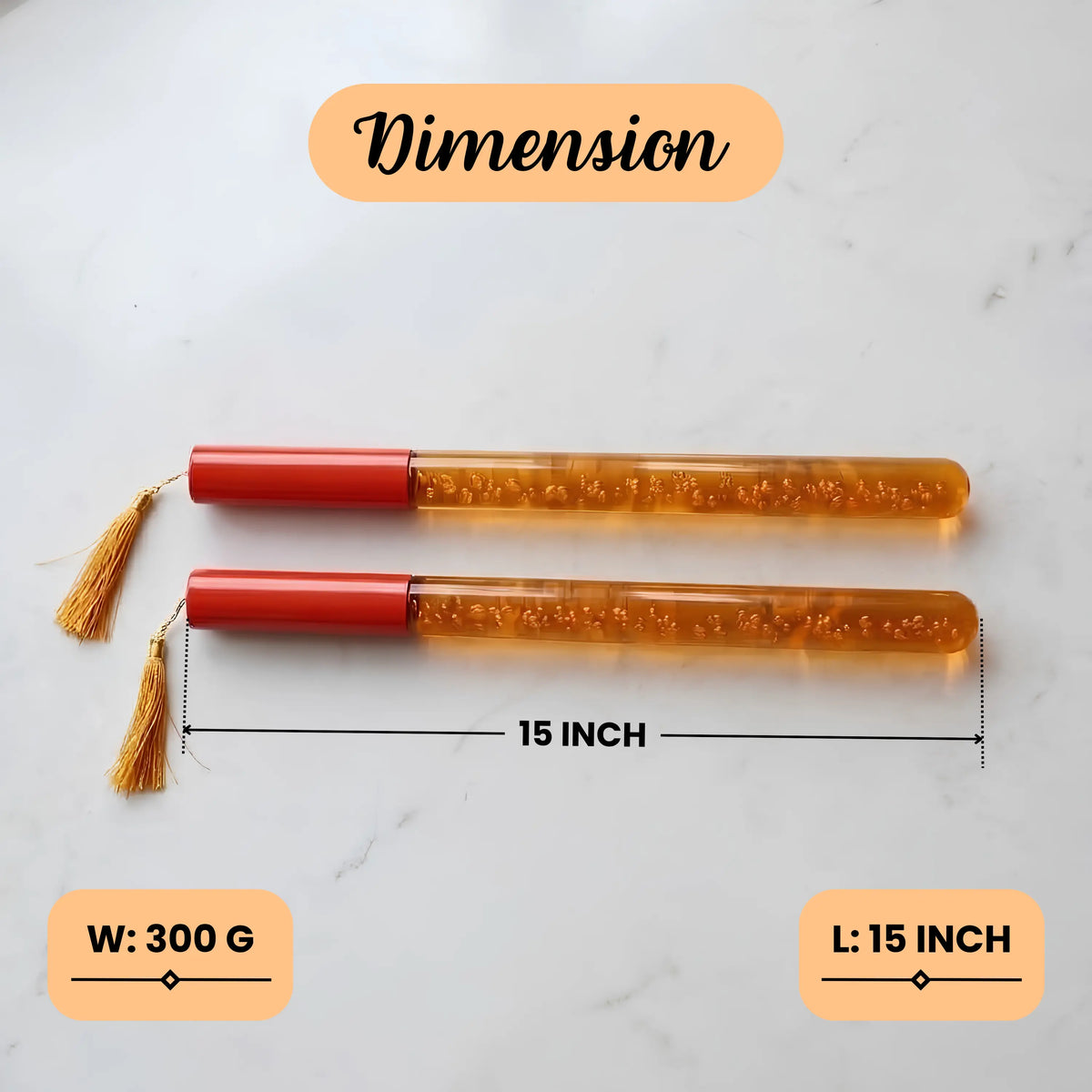 Single Colour LED Dandiya Sticks for Garba & Navratri – Battery Operated Light Up Dandiya | Orange