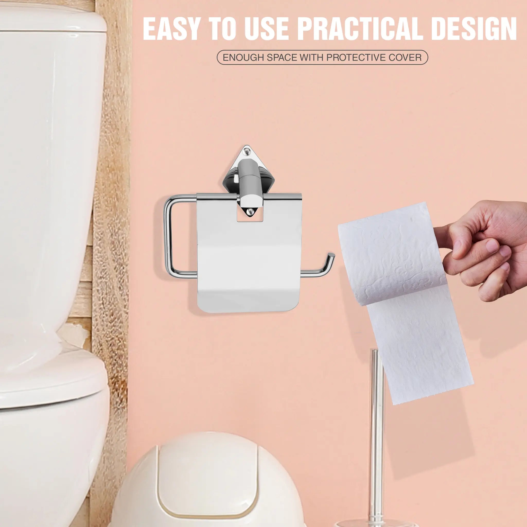CROSA Shape Stainless Steel SS304 Toilet Paper Holder (19 X 7 Centimeters, Silver)-by GLOXY®